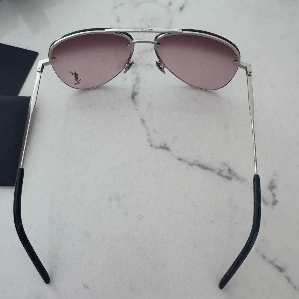 Saint Laurent Black Frame with Pink Lens Sunglasses - Picture 4 of 6